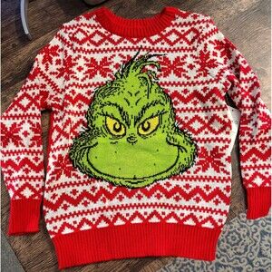 Dr. Seuss Grinch Christmas Holiday Sweater Pullover Size S 6/7